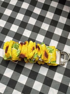 Sunflower Yellow Fabric Key Fob Wristlet